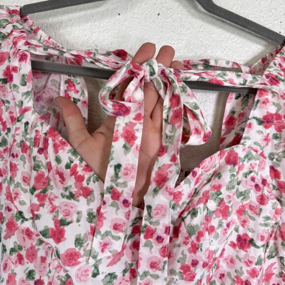 ASTR The Label Top Womens Small Floral Smocked Back Puff Sleeve Blouse Cottage - Picture 5 of 11